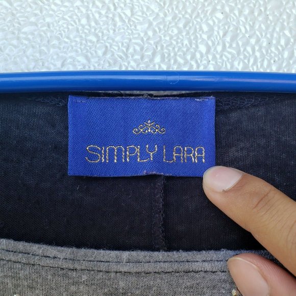 Simply Lara Top Blouse Long Sleeve Color Block - Picture 5 of 7